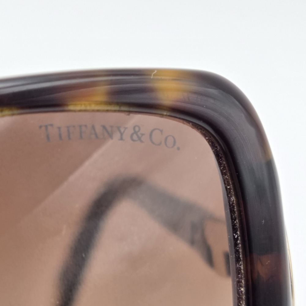 Tiffany & Co Tortoiseshell Crystal Studded Keyhole Sunglasses TF4043-B Authentic - Picture 7 of 11